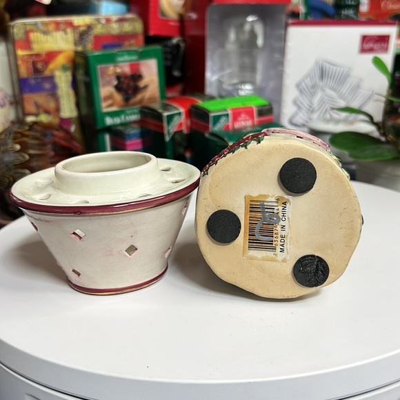 Kimberly Designs 2001 Ceramic 2Pc Votive Tea Light Candle Holder Angel Winter - Picture 9 of 9